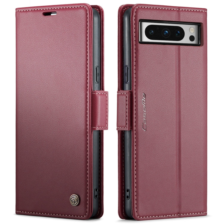 For Google Pixel 8 Pro CaseMe 023 Butterfly Buckle Litchi Texture RFID Anti-theft Leather Phone Case(Wine Red) - Google Cases by CaseMe | Online Shopping South Africa | PMC Jewellery | Buy Now Pay Later Mobicred