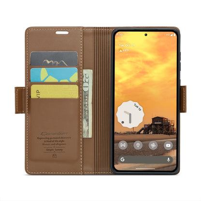 For Google Pixel 9 / 9 Pro CaseMe 023 Butterfly Buckle Litchi Texture RFID Anti-theft Leather Phone Case(Brown) - Google Cases by CaseMe | Online Shopping South Africa | PMC Jewellery | Buy Now Pay Later Mobicred