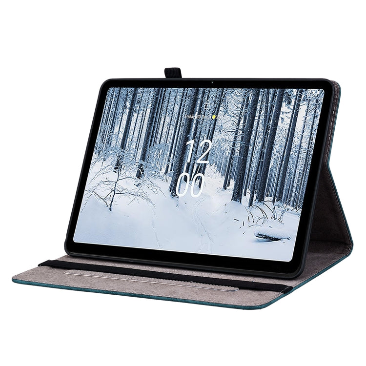 For Nokia T21 Butterfly Rose Embossed Leather Tablet Case(Dark Blue) - Honor Cases by PMC TechLife | Online Shopping South Africa | PMC TechLife | Buy Now Pay Later Mobicred