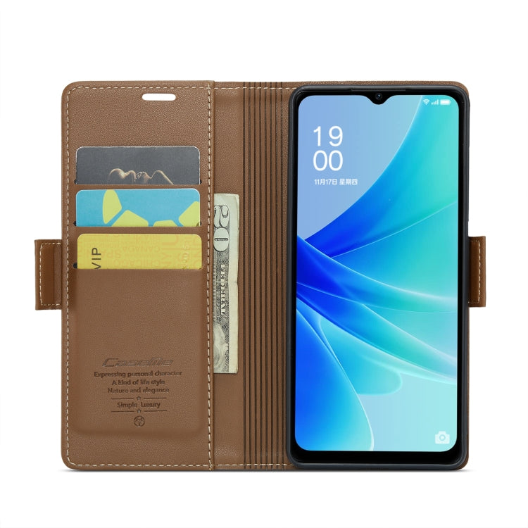 For OPPO A57 4G Global/A57s 4G Global CaseMe 023 Butterfly Buckle Litchi Texture RFID Anti-theft Leather Phone Case(Brown) - OPPO Cases by CaseMe | Online Shopping South Africa | PMC Jewellery | Buy Now Pay Later Mobicred