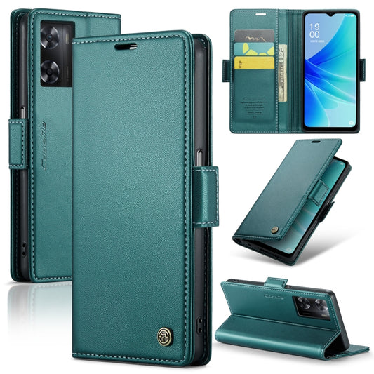 For OPPO A57 4G Global/A57s 4G Global CaseMe 023 Butterfly Buckle Litchi Texture RFID Anti-theft Leather Phone Case(Pearly Blue) - OPPO Cases by CaseMe | Online Shopping South Africa | PMC Jewellery | Buy Now Pay Later Mobicred