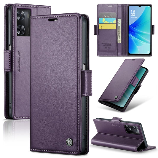 For OPPO A57 4G Global/A57s 4G Global CaseMe 023 Butterfly Buckle Litchi Texture RFID Anti-theft Leather Phone Case(Pearly Purple) - OPPO Cases by CaseMe | Online Shopping South Africa | PMC Jewellery | Buy Now Pay Later Mobicred