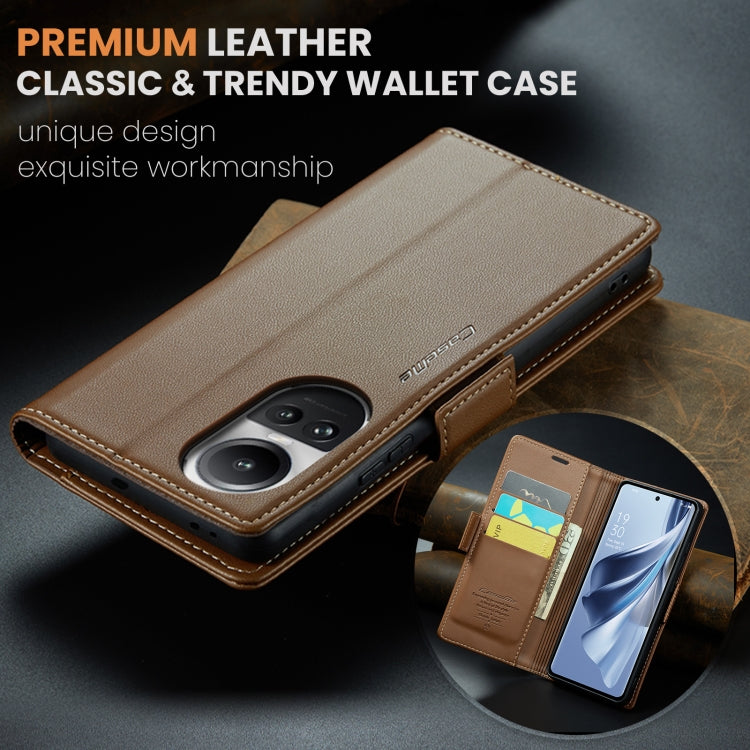 For OPPO Reno10 5G Global／Reno10 Pro Global CaseMe 023 Butterfly Buckle Litchi Texture RFID Anti-theft Leather Phone Case(Brown) - OPPO Cases by CaseMe | Online Shopping South Africa | PMC Jewellery | Buy Now Pay Later Mobicred