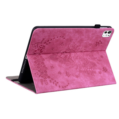 For iPad Pro 11 2024 Butterfly Rose Embossed Leather Smart Tablet Case(Rose Red) - iPad Pro 11 2024 Cases by PMC Jewellery | Online Shopping South Africa | PMC Jewellery | Buy Now Pay Later Mobicred