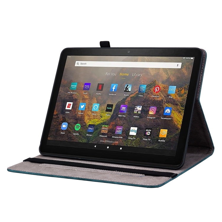 For Amazon Kindle Fire HD10 2021 Butterfly Rose Embossed Leather Smart Tablet Case(Dark Blue) - Amazon by PMC TechLife | Online Shopping South Africa | PMC TechLife | Buy Now Pay Later Mobicred