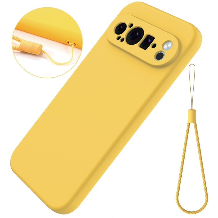 For Google Pixel 9 Pro Pure Color Liquid Silicone Shockproof Phone Case(Yellow) - Google Cases by PMC Jewellery | Online Shopping South Africa | PMC Jewellery | Buy Now Pay Later Mobicred