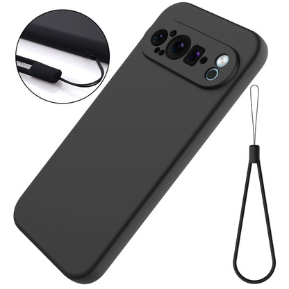 For Google Pixel 9 Pro Pure Color Liquid Silicone Shockproof Phone Case(Black) - Google Cases by PMC Jewellery | Online Shopping South Africa | PMC Jewellery | Buy Now Pay Later Mobicred