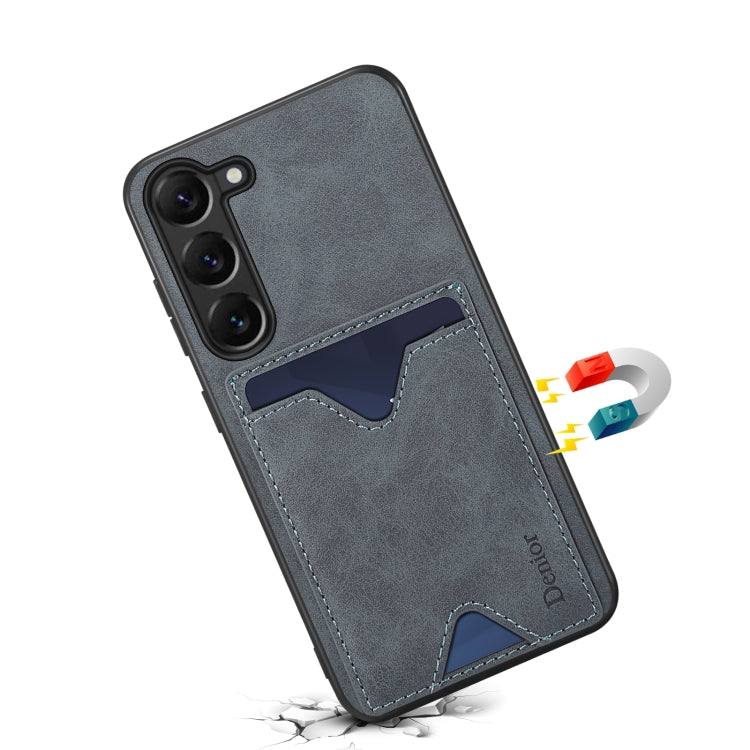 For Samsung Galaxy S24 5G Denior PU Back Cover Card Slot Holder Phone Case(Grey) - Galaxy S24 5G Cases by Denior | Online Shopping South Africa | PMC Jewellery | Buy Now Pay Later Mobicred