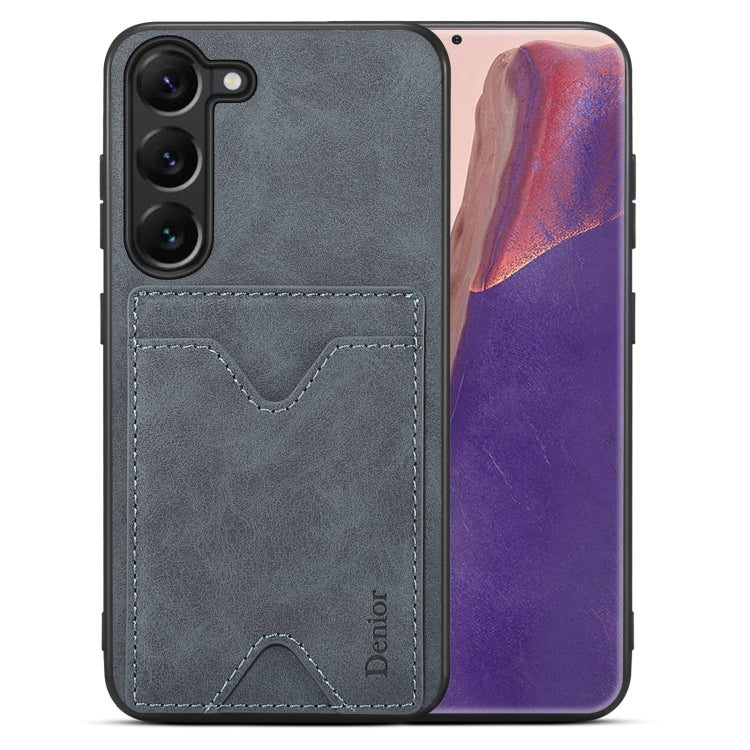 For Samsung Galaxy S24+ 5G Denior PU Back Cover Card Slot Holder Phone Case(Grey) - Galaxy S24+ 5G Cases by Denior | Online Shopping South Africa | PMC Jewellery | Buy Now Pay Later Mobicred