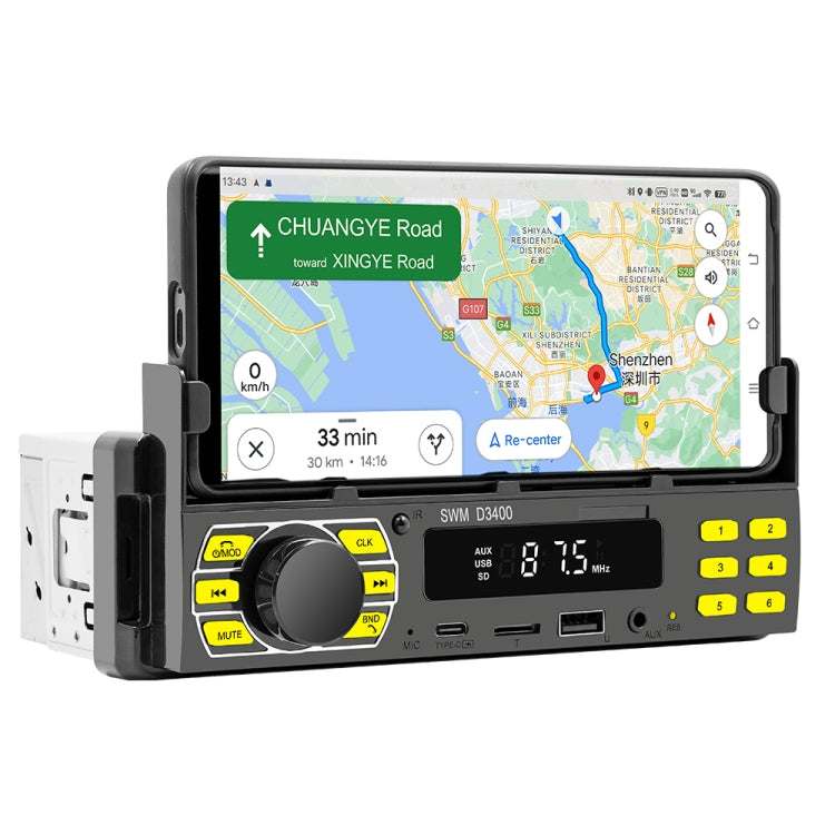 SWM D3400 Car Bluetooth MP3 Player Support Smart Voice Assistant / FM(Black) - Car MP3 & MP4 & MP5 by PMC TechLife | Online Shopping South Africa | PMC TechLife | Buy Now Pay Later Mobicred