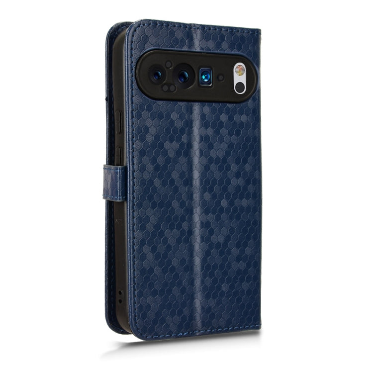 For Google Pixel 9 Honeycomb Dot Texture Leather Phone Case(Blue) - Google Cases by PMC Jewellery | Online Shopping South Africa | PMC Jewellery | Buy Now Pay Later Mobicred