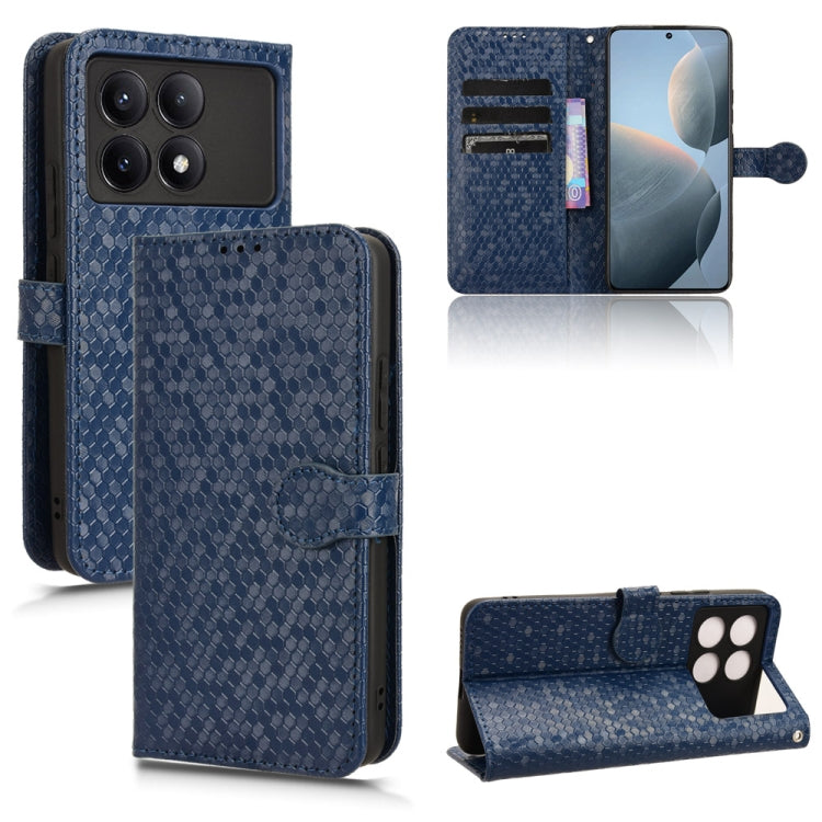 For Xiaomi Redmi K70 5G / K70 Pro 5G Honeycomb Dot Texture Leather Phone Case(Blue) - K70 Pro Cases by PMC Jewellery | Online Shopping South Africa | PMC Jewellery | Buy Now Pay Later Mobicred