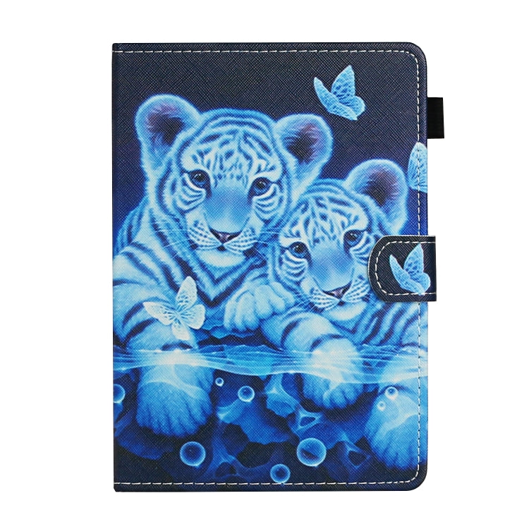 For 10 inch Universal Tablet PC Colored Drawing Pattern Horizontal Flip Leather Case with Holder & Card Slots(Tiger) - 10 - 11 inch by PMC TechLife | Online Shopping South Africa | PMC TechLife | Buy Now Pay Later Mobicred