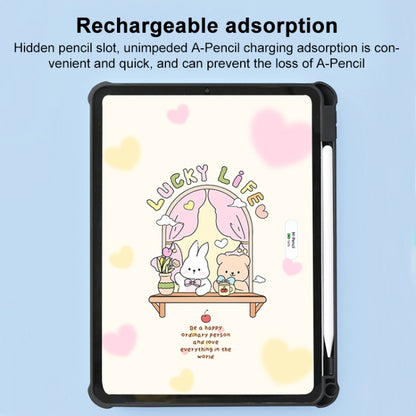 For iPad Air 11 2024 / iPad Pro 11 3-Fold 360 Rotation Painted Leather Smart Tablet Case(Bear Bunny) - iPad Pro 11 (2022/2021) Cases by PMC Jewellery | Online Shopping South Africa | PMC Jewellery | Buy Now Pay Later Mobicred