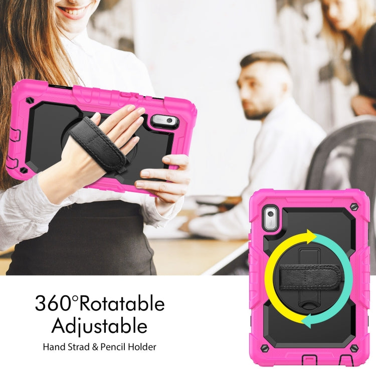 For Lenovo Tab M9 Silicone Hybrid PC Tablet Case with Shoulder Strap(Rose Red) - Lenovo by PMC TechLife | Online Shopping South Africa | PMC TechLife | Buy Now Pay Later Mobicred