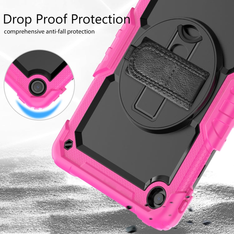 For Lenovo Tab M10 Plus 10.6 Gen 3rd Silicone Hybrid PC Tablet Case with Shoulder Strap(Rose Red) - Lenovo by PMC TechLife | Online Shopping South Africa | PMC TechLife | Buy Now Pay Later Mobicred