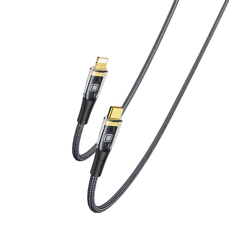 YESIDO CA102 PD 20W USB-C / Type-C to 8 Pin Braided Charging Data Cable, Length:2m(Black) - 2 in 1 Cable by Yesido | Online Shopping South Africa | PMC Jewellery | Buy Now Pay Later Mobicred