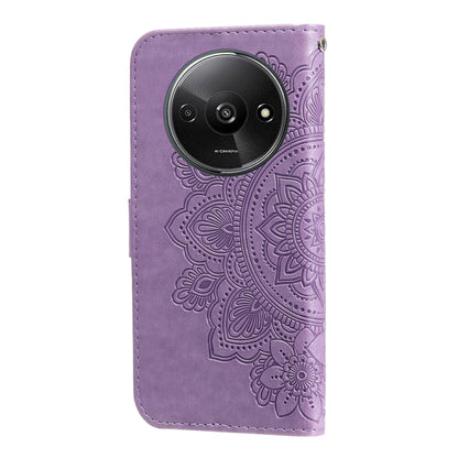 For Xiaomi Redmi A3 7-petal Flowers Embossing Leather Phone Case(Light Purple) - Xiaomi Cases by PMC Jewellery | Online Shopping South Africa | PMC Jewellery | Buy Now Pay Later Mobicred