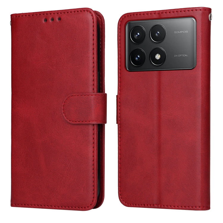 For Xiaomi Redmi K70 / K70 Pro Classic Calf Texture Flip Leather Phone Case(Red) - K70 Pro Cases by PMC Jewellery | Online Shopping South Africa | PMC Jewellery | Buy Now Pay Later Mobicred