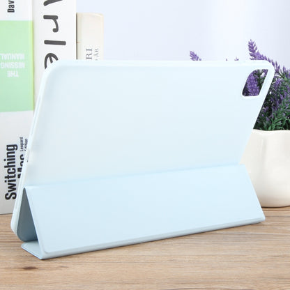 For iPad Air 11 2024 GEBEI 3-folding Holder Shockproof Flip Leather Tablet Case(Sky Blue) - iPad Air 11 2024 Cases by GEBEI | Online Shopping South Africa | PMC Jewellery | Buy Now Pay Later Mobicred