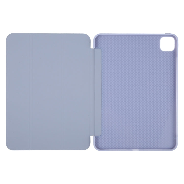 For iPad Pro 11 2024 GEBEI 3-folding Holder Shockproof Flip Leather Tablet Case(Light Purple) - iPad Pro 11 2024 Cases by GEBEI | Online Shopping South Africa | PMC Jewellery | Buy Now Pay Later Mobicred