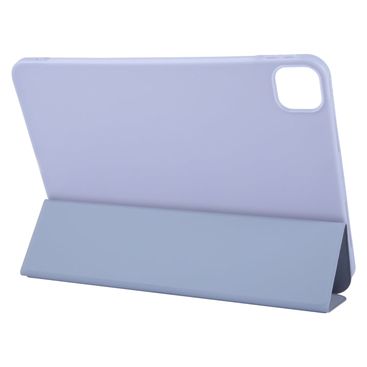 For iPad Pro 13 2024 GEBEI 3-folding Holder Shockproof Flip Leather Tablet Case(Light Purple) - iPad Pro 13 2024 Cases by GEBEI | Online Shopping South Africa | PMC Jewellery | Buy Now Pay Later Mobicred