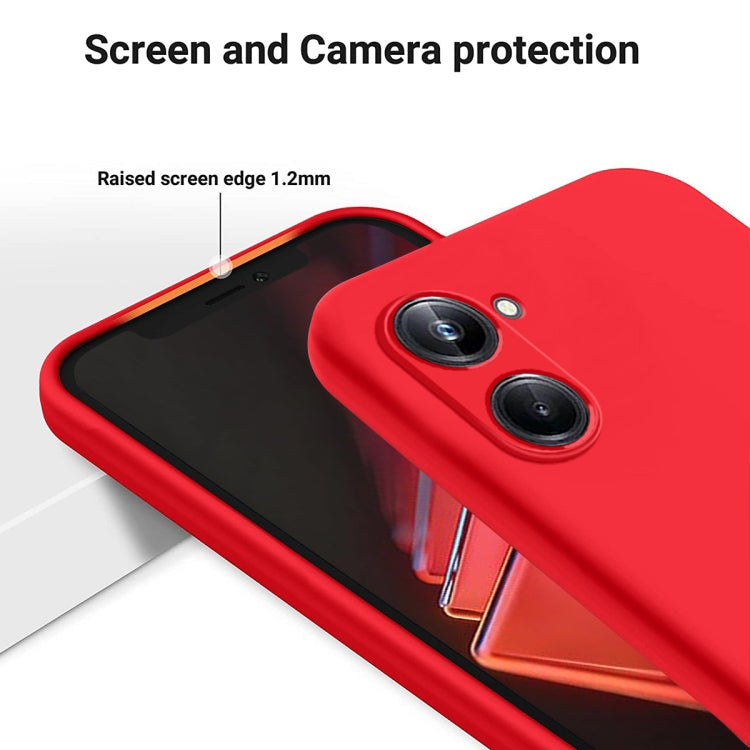 For Realme 10 Pro 5G Pure Color Liquid Silicone Shockproof Phone Case(Red) - Realme Cases by PMC Jewellery | Online Shopping South Africa | PMC Jewellery