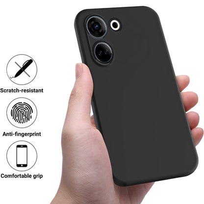 For Tecno Camon 20 4G Pure Color Liquid Silicone Shockproof Phone Case(Black) - Tecno Cases by PMC Jewellery | Online Shopping South Africa | PMC Jewellery | Buy Now Pay Later Mobicred