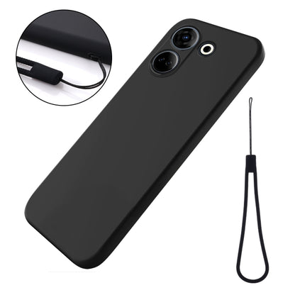 For Tecno Camon 20 4G Pure Color Liquid Silicone Shockproof Phone Case(Black) - Tecno Cases by PMC Jewellery | Online Shopping South Africa | PMC Jewellery | Buy Now Pay Later Mobicred