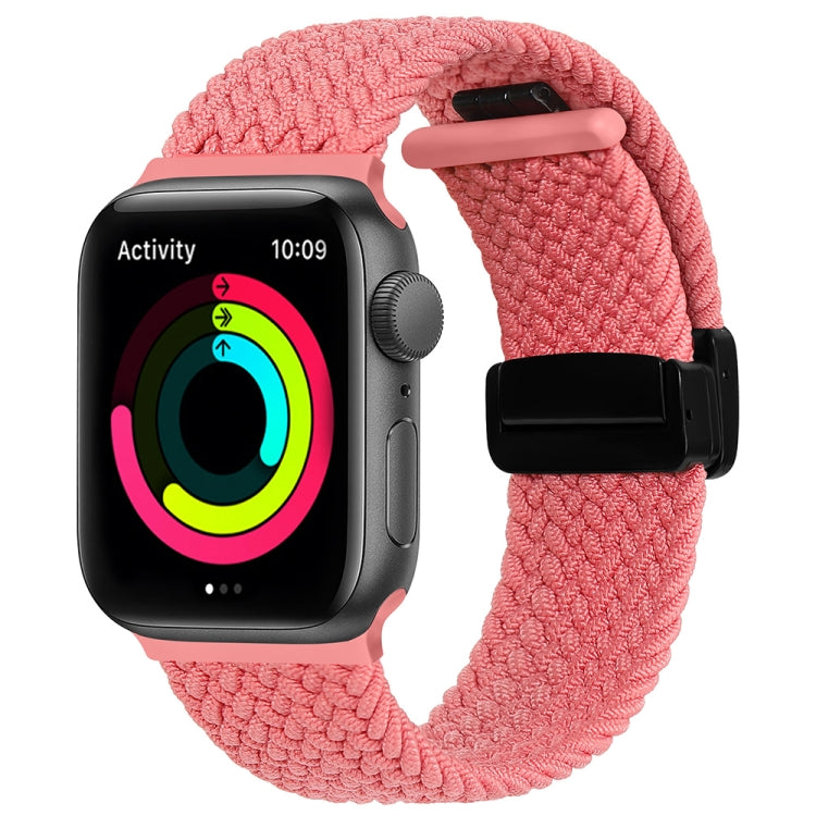 Magnetic Fold Clasp Woven Watch Band For Apple Watch Ultra 2 49mm(Pink) - Watch Bands by PMC Jewellery | Online Shopping South Africa | PMC Jewellery | Buy Now Pay Later Mobicred