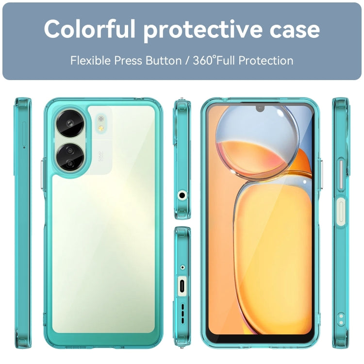 For Xiaomi Redmi 13C 4G Colorful Series Acrylic Hybrid TPU Phone Case(Transparent Blue) - 13C Cases by PMC Jewellery | Online Shopping South Africa | PMC Jewellery | Buy Now Pay Later Mobicred