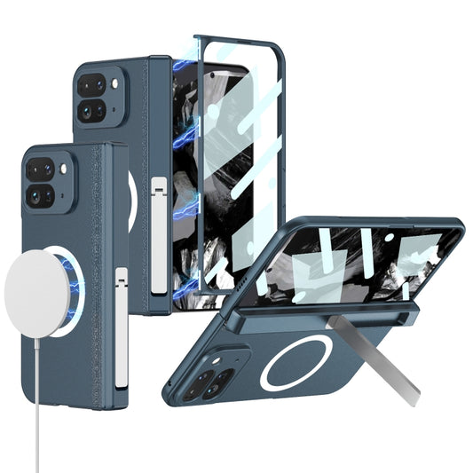 For Google Pixel 9 Pro Fold GKK Integrated Magsafe Fold Hinge Full Coverage Phone Case with Holder(Blue) - Google Cases by GKK | Online Shopping South Africa | PMC Jewellery | Buy Now Pay Later Mobicred