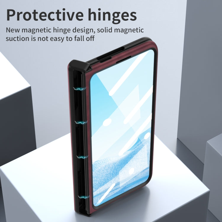 For Google Pixel Fold Napa Texture All-inclusive Phone Case(Red) - Google Cases by PMC TechLife | Online Shopping South Africa | PMC TechLife | Buy Now Pay Later Mobicred