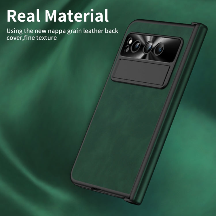 For Google Pixel Fold Napa Texture All-inclusive Phone Case(Green) - Google Cases by PMC TechLife | Online Shopping South Africa | PMC TechLife | Buy Now Pay Later Mobicred