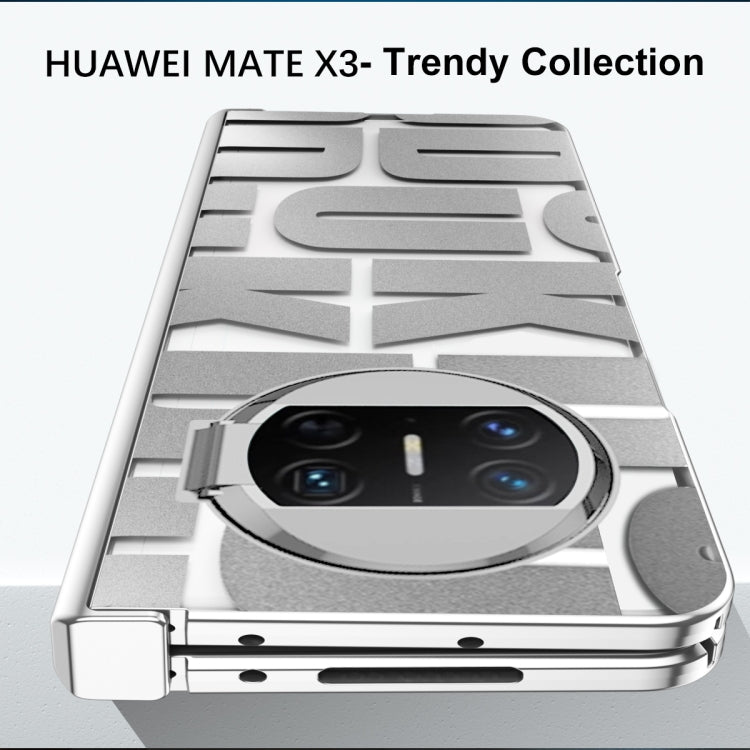 For Huawei Mate X3 Integrated Electroplating Folding Phone Case with Hinge(Silver) - Huawei Cases by PMC TechLife | Online Shopping South Africa | PMC TechLife | Buy Now Pay Later Mobicred