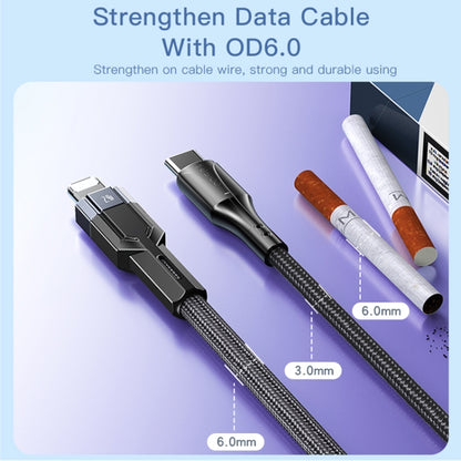 YESIDO CA107 1.2m 2.4A USB-C / Type-C to 8 Pin OD0.6 Charging Data Cable(Black+Blue) - 2 in 1 Cable by Yesido | Online Shopping South Africa | PMC Jewellery | Buy Now Pay Later Mobicred