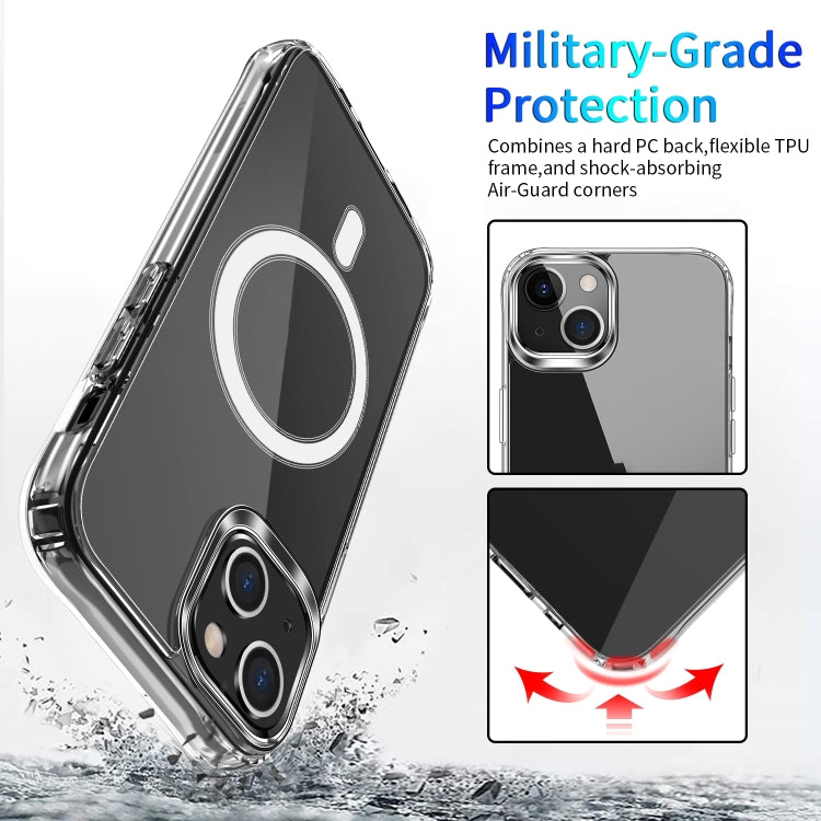 For iPhone 15 Plus MagSafe Magnetic Four Corner Airbags Phone Case(Transparent) - iPhone 15 Plus Cases by PMC Jewellery | Online Shopping South Africa | PMC Jewellery