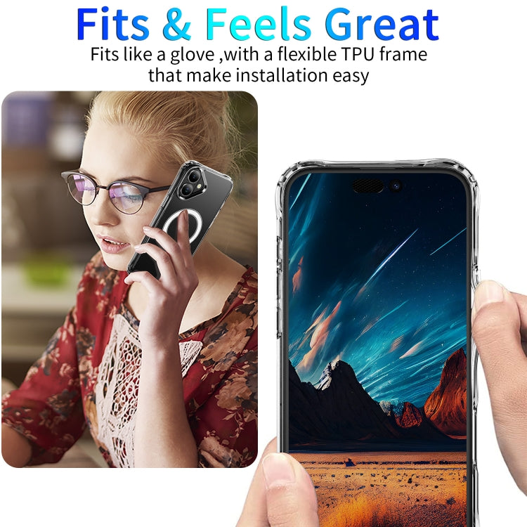 For iPhone 16 Plus Four Corner Airbags MagSafe Magnetic Phone Case(Transparent) - iPhone 16 Plus Cases by PMC Jewellery | Online Shopping South Africa | PMC Jewellery | Buy Now Pay Later Mobicred