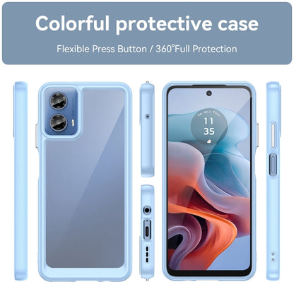 For Motorola Moto G34 Colorful Series Acrylic Hybrid TPU Phone Case(Blue) - Motorola Cases by PMC Jewellery | Online Shopping South Africa | PMC Jewellery | Buy Now Pay Later Mobicred