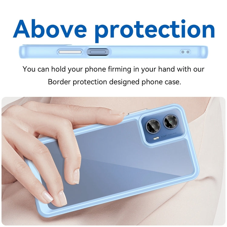 For Motorola Moto G34 Colorful Series Acrylic Hybrid TPU Phone Case(Blue) - Motorola Cases by PMC Jewellery | Online Shopping South Africa | PMC Jewellery | Buy Now Pay Later Mobicred