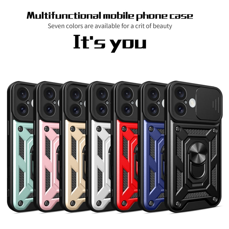 For iPhone 16 Sliding Camera Cover Design TPU+PC Phone Case(Rose Gold) - iPhone 16 Cases by PMC Jewellery | Online Shopping South Africa | PMC Jewellery | Buy Now Pay Later Mobicred