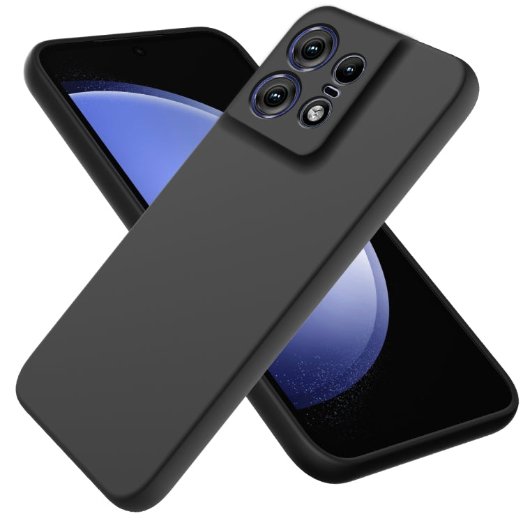 For Motorola Edge 50 Pro Solid Color Liquid Silicone Dropproof Full Coverage Phone Case(Black) - free shipping - PMC TechLife - Order now!
