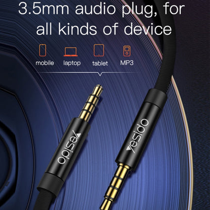 Yesido YAU15 3.5mm Male to 3.5mm Male Audio Cable, Length:2m(Black) - Video & Audio Cable by Yesido | Online Shopping South Africa | PMC Jewellery | Buy Now Pay Later Mobicred