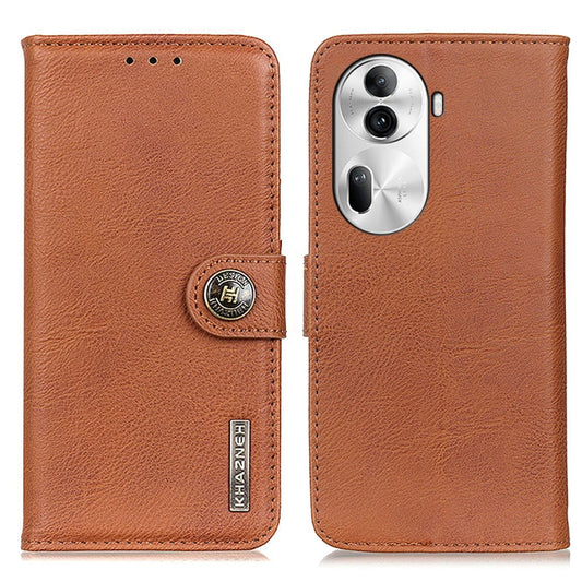 For OPPO Reno11 Pro 5G Global KHAZNEH Cowhide Texture Flip Leather Phone Case(Brown) - Reno11 Pro Cases by PMC Jewellery | Online Shopping South Africa | PMC Jewellery | Buy Now Pay Later Mobicred