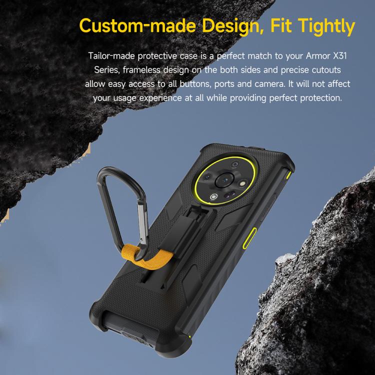 For Ulefone Armor X31 / X31 Pro Ulefone Back Clip Phone Case with Carabiner(Black) - free shipping - PMC TechLife - Order now!