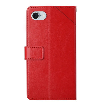 For iPhone SE 2024 HT01 Y-shaped Pattern Flip Leather Phone Case(Red) - More iPhone Cases by PMC Jewellery | Online Shopping South Africa | PMC Jewellery | Buy Now Pay Later Mobicred