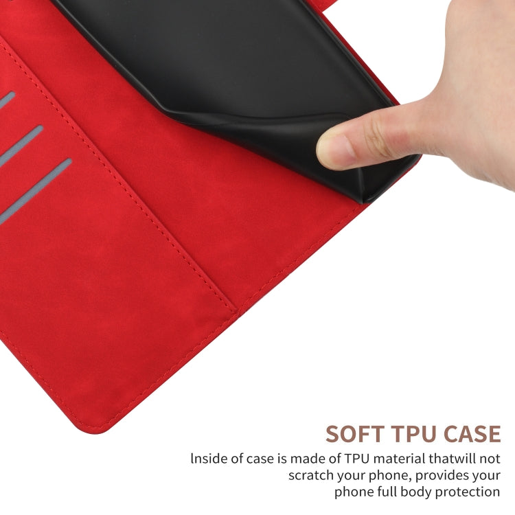 For vivo Y03 4G Stitching Embossed Leather Phone Case(Red) - vivo Cases by PMC TechLife | Online Shopping South Africa | PMC TechLife | Buy Now Pay Later Mobicred