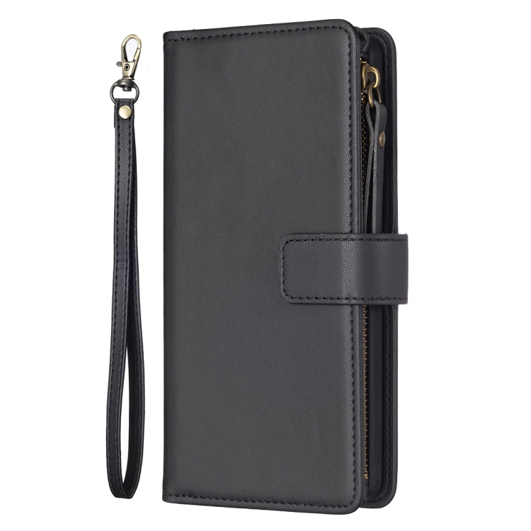 For Samsung Galaxy S24 Ultra 5G 9 Card Slots Zipper Wallet Leather Flip Phone Case(Black) - Galaxy S24 Ultra 5G Cases by PMC Jewellery | Online Shopping South Africa | PMC Jewellery