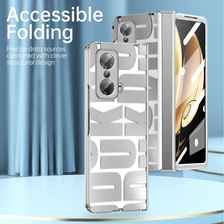 For Honor Magic V Integrated Electroplating Folding Phone Case with Hinge(Black) - Honor Cases by PMC TechLife | Online Shopping South Africa | PMC TechLife | Buy Now Pay Later Mobicred