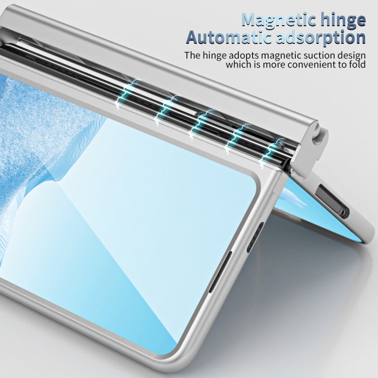 For Google Pixel Fold Integrated Electroplating Pen Slot Folding Phone Case with Stylus(Silver) - free shipping - PMC TechLife - Order now!